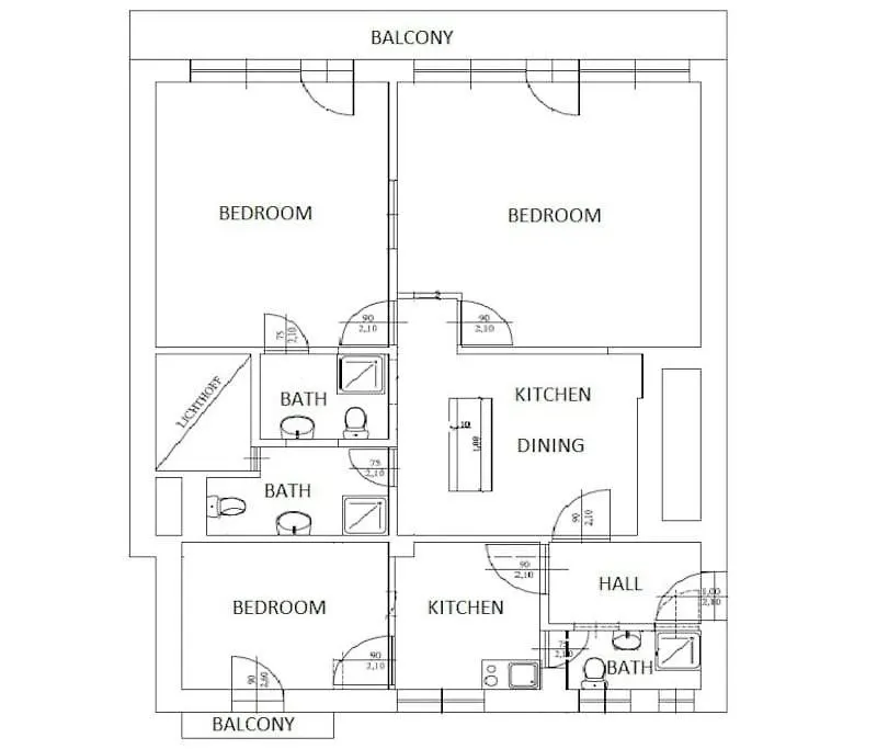 Art Deco Apartment 3 Bedroom, 3 Bathroom, Balcony Budapest